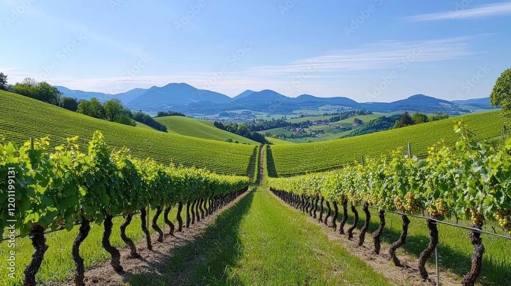 Fototapeta premium Vineyard Landscape in Summer
