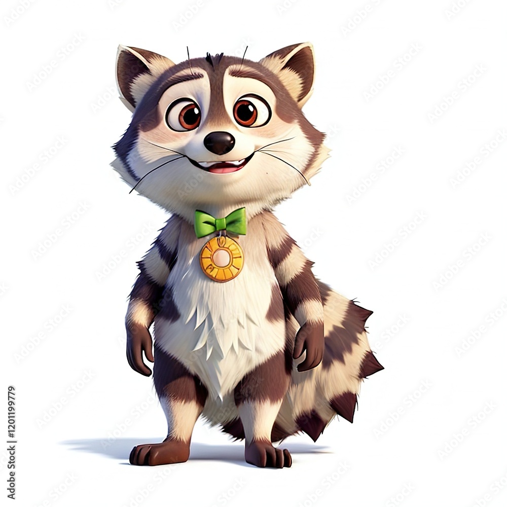 Fototapeta premium 3d illustration cartoon character of a big cat isolated on white or transparent background, cartoon character of a big cat
