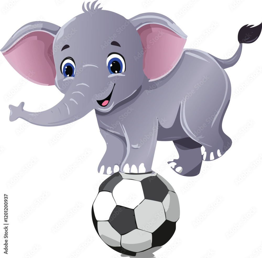 Fototapeta premium Cute simple elephant cartoon design, and simple elephant cartoon isolated, or animals cartoon vector.