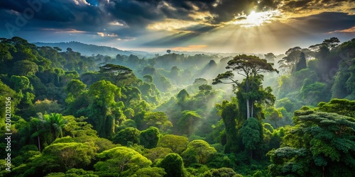 Lango Bai Forest, Odzala-Kokoua National Park, Congo Brazzaville: Lush Rainforest Canopy photo