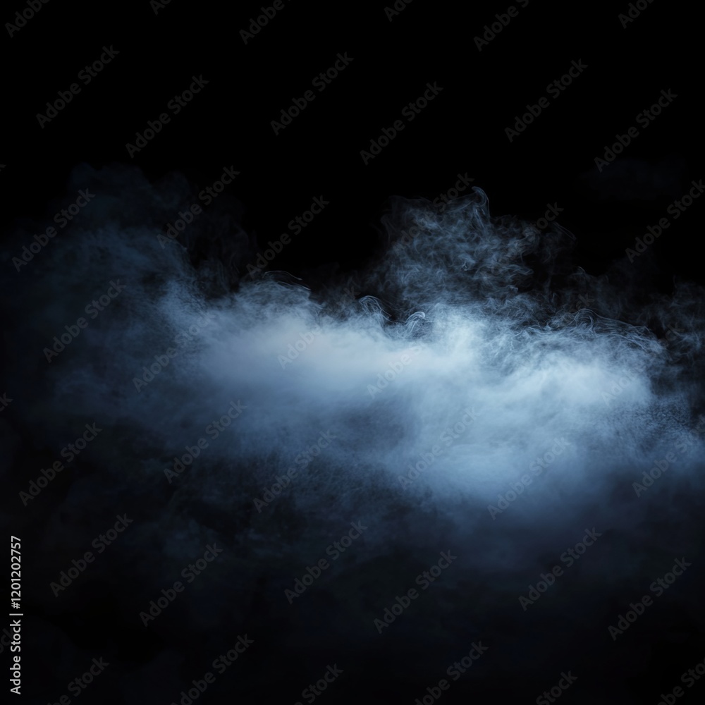 Fototapeta premium Abstract Smoke Texture - White Vapor on Black Background