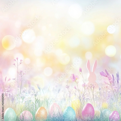 Easter banner with colorful eggs
