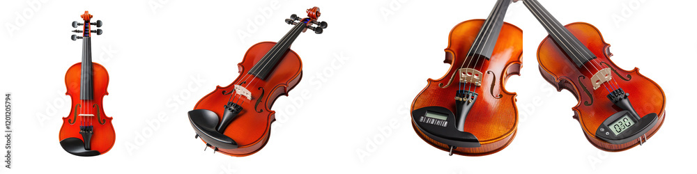 Fototapeta premium Close up view of classic violin musical instrument with elegant design