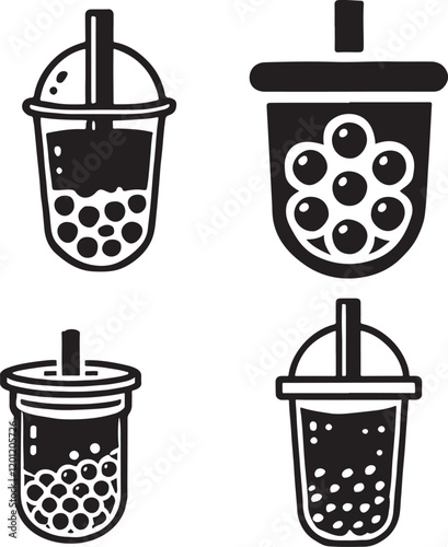 isolated  bubble tea icon, bubble tea icon Vector , bubble tea Silhouette,color  bubble tea symbol, bubble tea icon set, black bubble tea icon, bubble tea for logo, bubble tea Vector illustration, Vec