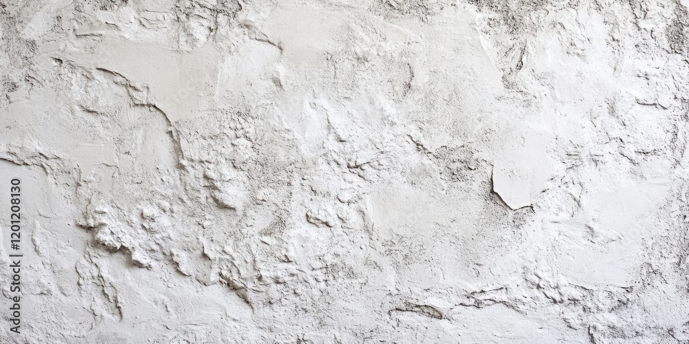 Fototapeta premium Textured white concrete wall with grunge finish showcasing rough surface and light gray tones, ideal for interior design projects and banners