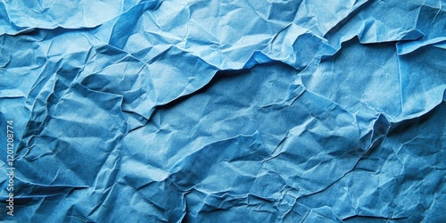 Wallpaper Mural Crumpled blue paper background with varying textures and shades of blue prominently displayed in an abstract arrangement for creative design use. Torontodigital.ca