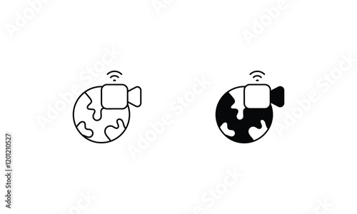 Video Call icons set vector stock illustration