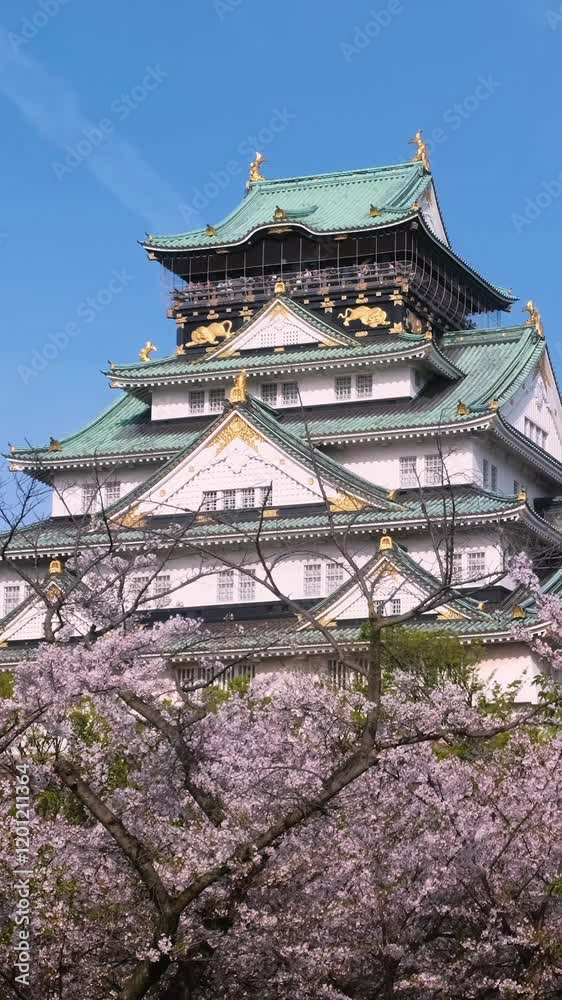Osaka Castle with a blue sky, Osaka Japan. Osaka Castle with a blue sky, Osaka Japan.
