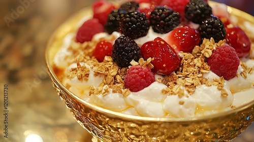 Delicious Yogurt Parfait with Berries and Granola