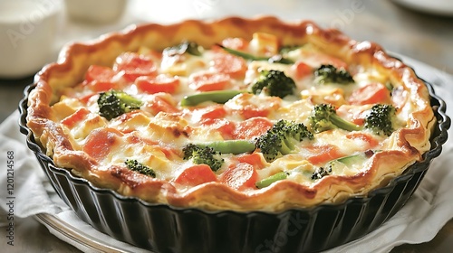 Delicious Vegetable Quiche Recipe with Cheese and Crust