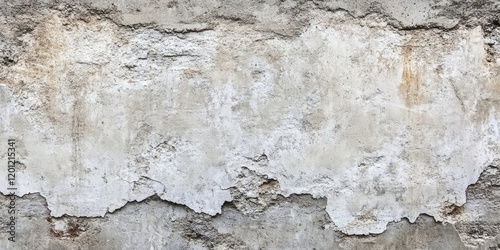 Rough concrete wall texture featuring a light grey cement surface with cracked areas and irregular patterns in a horizontal orientation.