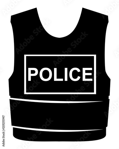 vector police anti-whiplash vest silhouette