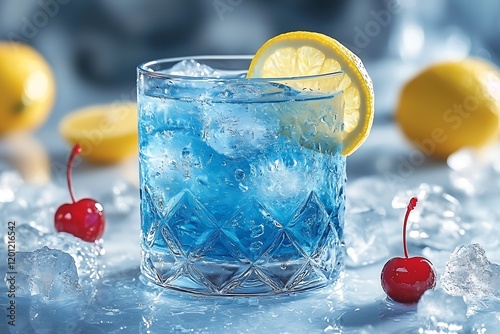 Refreshing Blue Lagoon Cocktail Recipe with Lemon and Cherries