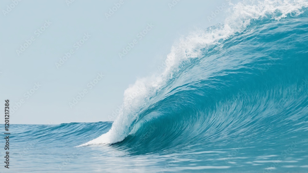 Large blue wave curling Large blue wave curling