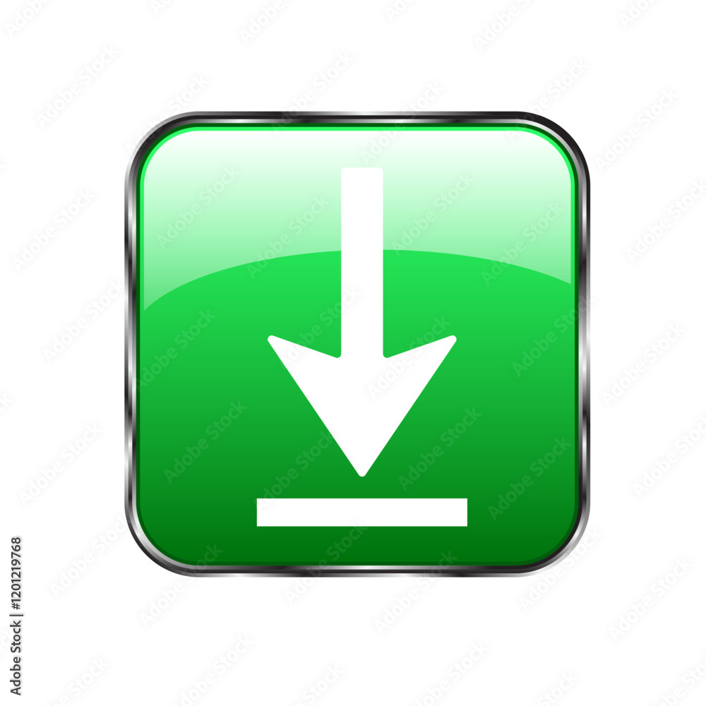 Green button vector icon on white background Green button vector icon on white background