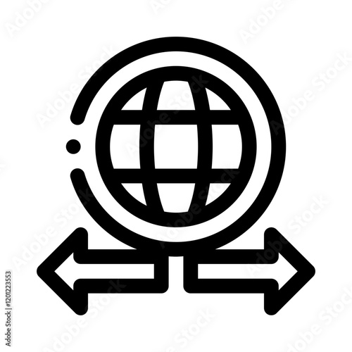 Globe with Arrows line icon