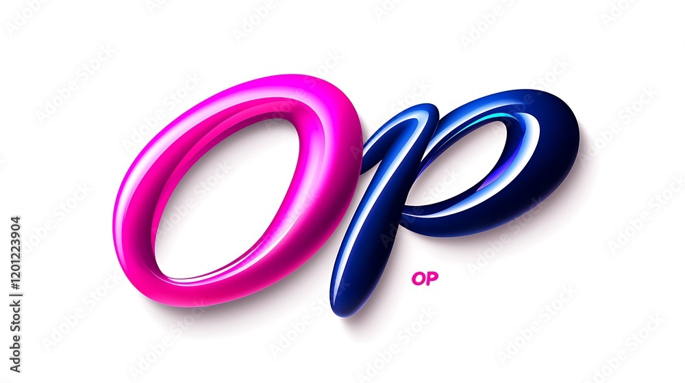 Glossy Pink and Blue 3D Letters OP Glossy Pink and Blue 3D Letters OP