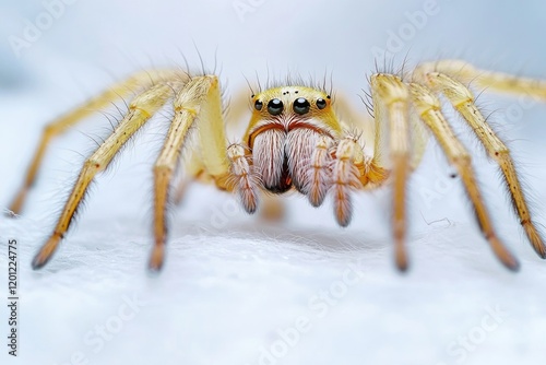 Wallpaper Mural A close-up image of a spider on a white surface, great for use in scientific or educational contexts Torontodigital.ca