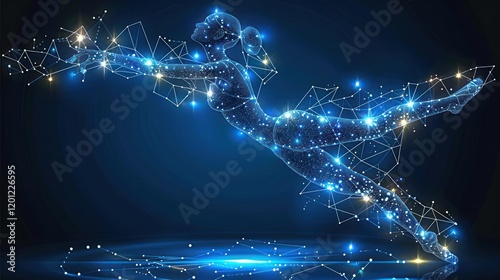 Digital Ballerina: A Celestial Dance of Light and Form