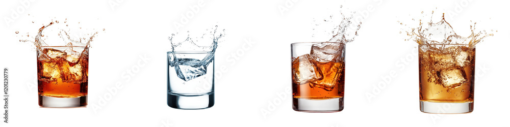 Splashing and Pouring Elegant Alcoholic Drinks like Whiskey Scotch Bourbon Brandy and Cocktails in Crystal Glasses for Upscale Social Events Splashing and Pouring Elegant Alcoholic Drinks like Whiskey Scotch Bourbon Brandy and Cocktails in Crystal Glasses for Upscale Social Events