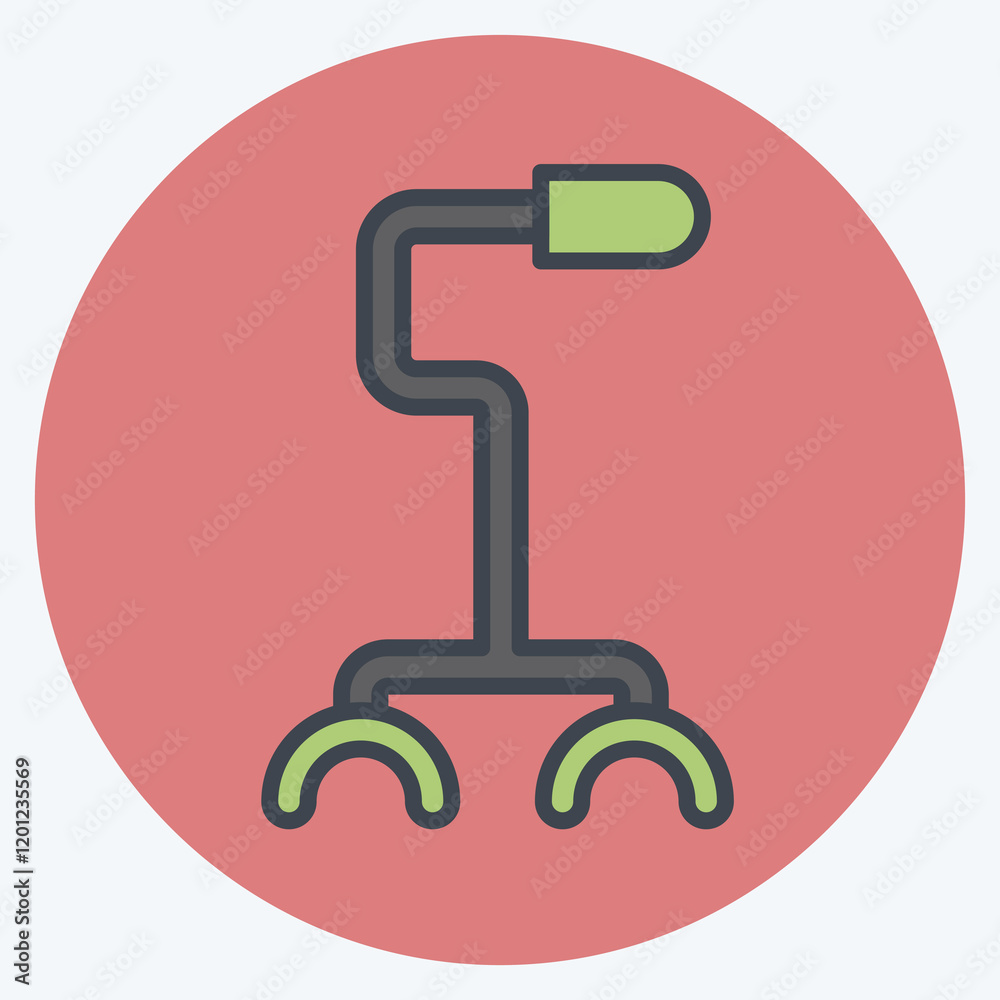 Icon Stick. related to Retirement symbol. color mate style. design editable Icon Stick. related to Retirement symbol. color mate style. design editable