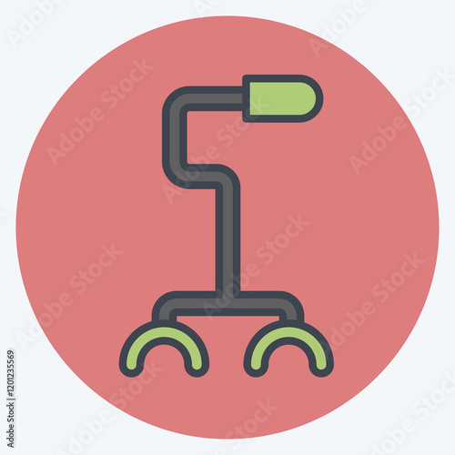 Icon Stick. related to Retirement symbol. color mate style. design editable