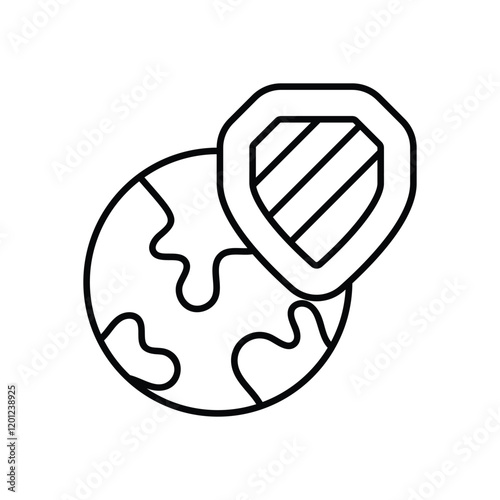 Global Protection icon business vector concept stock graphic
