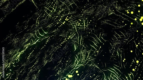 Yellow Wave Particles Animation