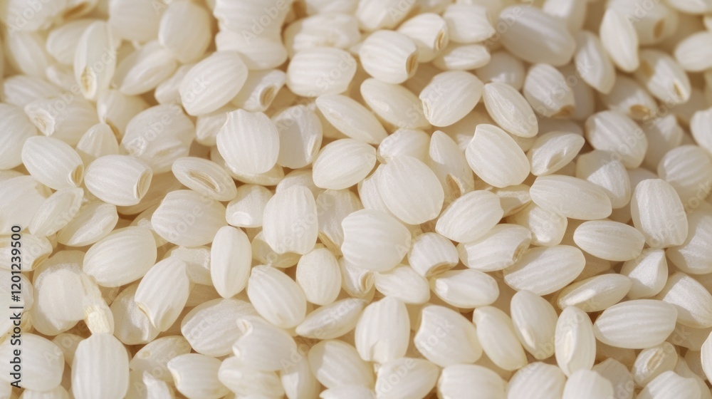 A pile of white rice sitting on a table, ready for serving A pile of white rice sitting on a table, ready for serving