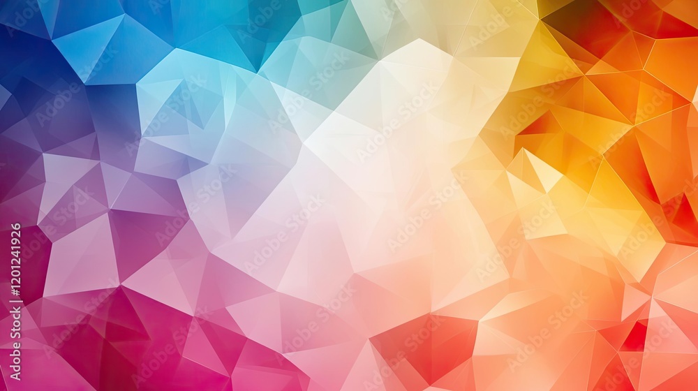 Obraz premium Polygon watercolor concept. A vibrant, abstract background with colorful polygonal shapes and gradients.