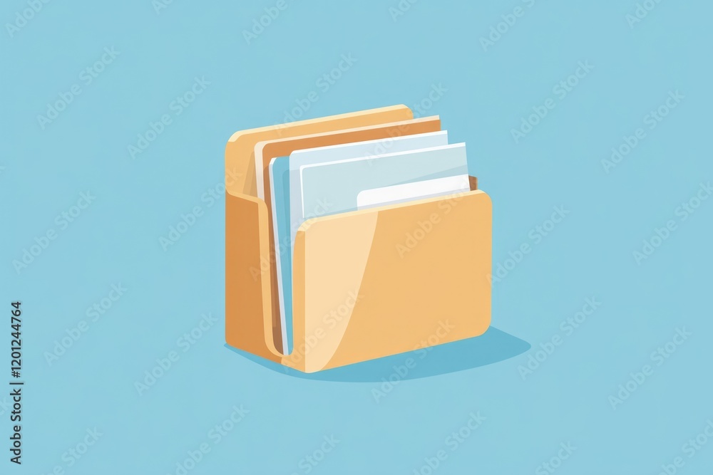 A yellow folder containing three smaller folders, great for organizing and categorizing documents or files A yellow folder containing three smaller folders, great for organizing and categorizing documents or files