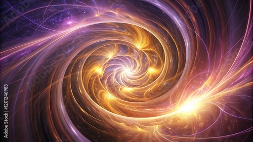 Swirling Vortex of Mystical Energy in Gold and Purple photo