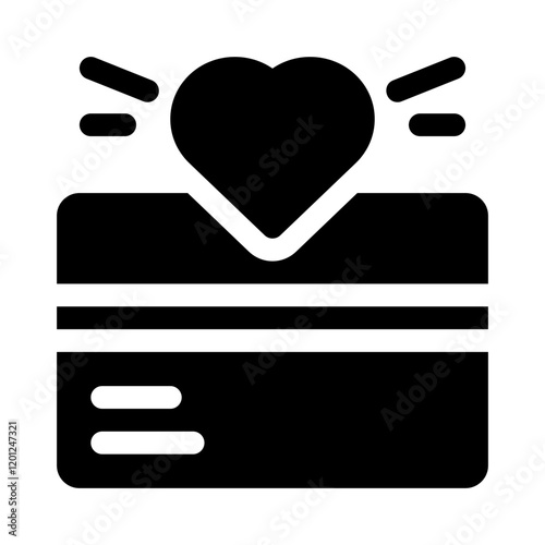 Credit Card Donation glyph icon