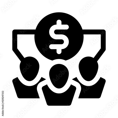 Crowdfunding glyph icon