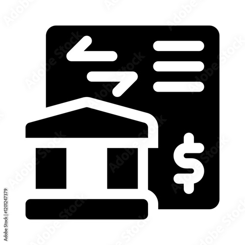 Bank transfer glyph icon