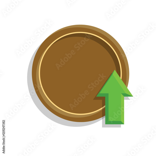 coin icon. money strengthens, rises. money management vector, business and finance icon, showing continuous movement. flat color design style