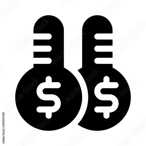 Fundraising Thermometer glyph icon