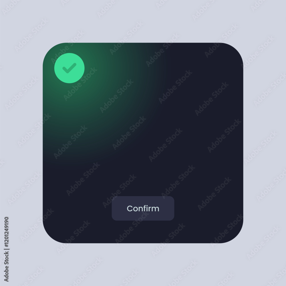 Colorful square user interface. Pop up window with confirm text. Colorful square user interface. Pop up window with confirm text.