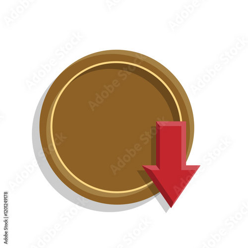 coin icon. money weakens, falls. money management vector, business and finance icon, showing continuous movement. flat color design style