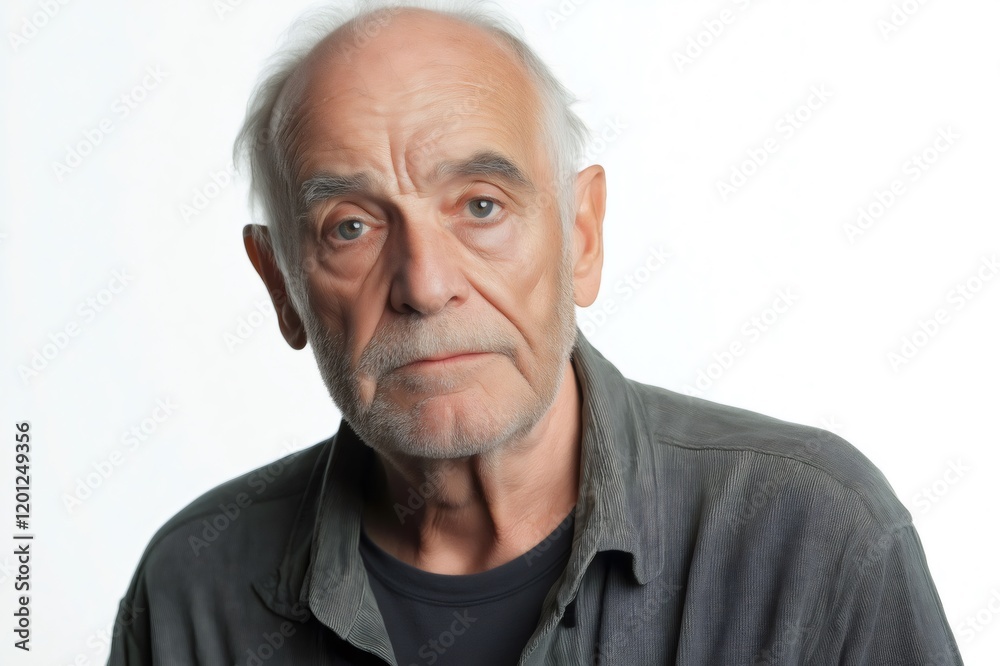 Close up portrait of a contemplative senior man with a serious expression, conveying a sense of wisdom and experience Close up portrait of a contemplative senior man with a serious expression, conveying a sense of wisdom and experience
