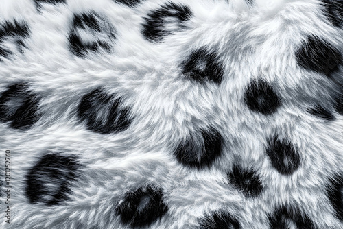 Seamless pattern tile of realistic white leopard fur for design inspiration photo