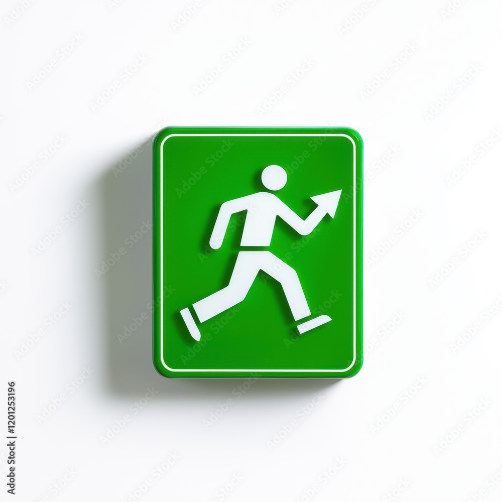 Emergency exit icon. Emergency exit sign with running figure isolated on white background Emergency exit icon. Emergency exit sign with running figure isolated on white background