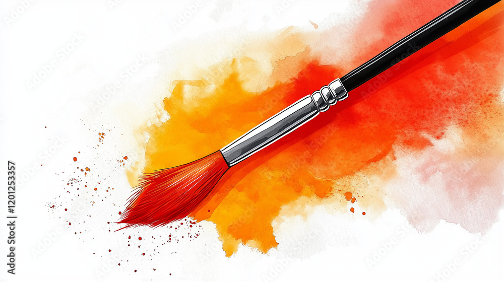 Fototapeta premium paintbrush and paint