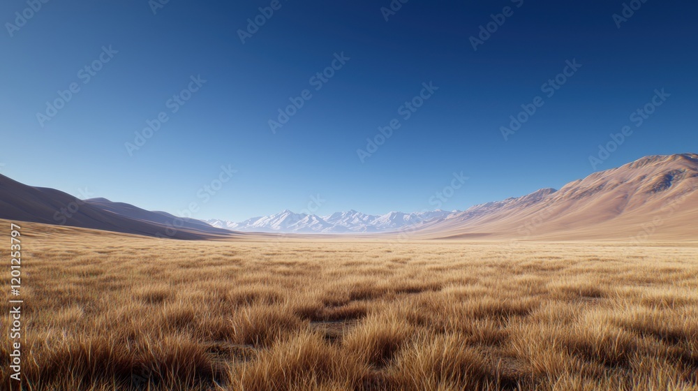 Vast Desert Landscape with Mountains Vast Desert Landscape with Mountains