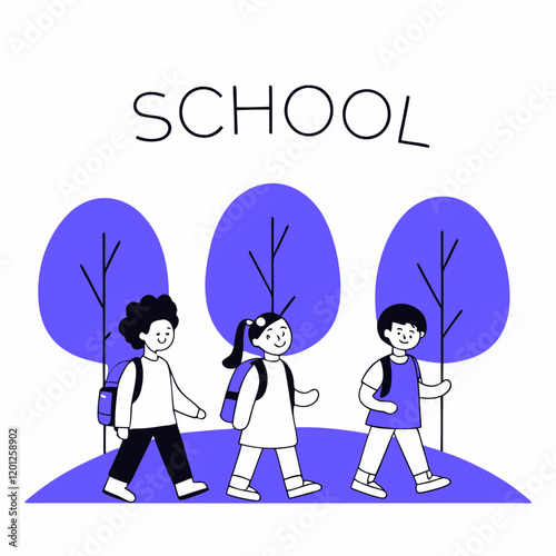 children walking