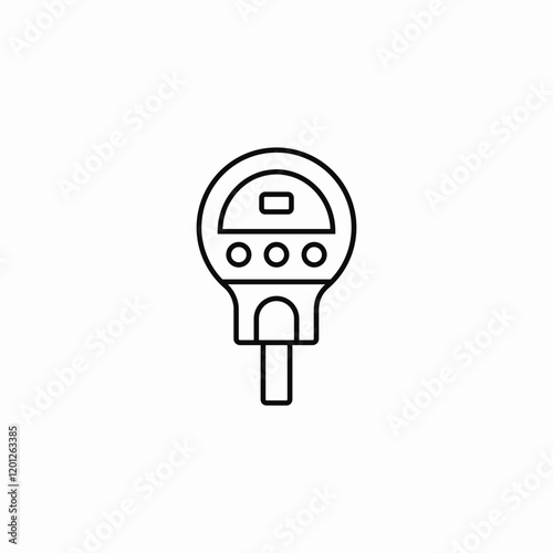 Parking meter time payment icon vector sign