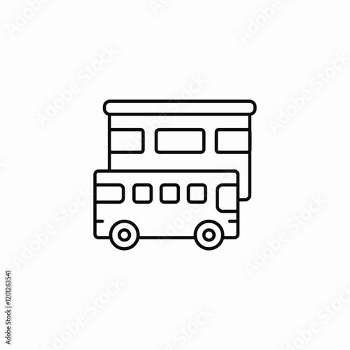 Double decker bus transport icon vector sign