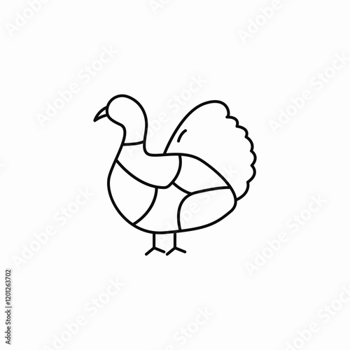 Turkey farm poultry bird icon vector sign