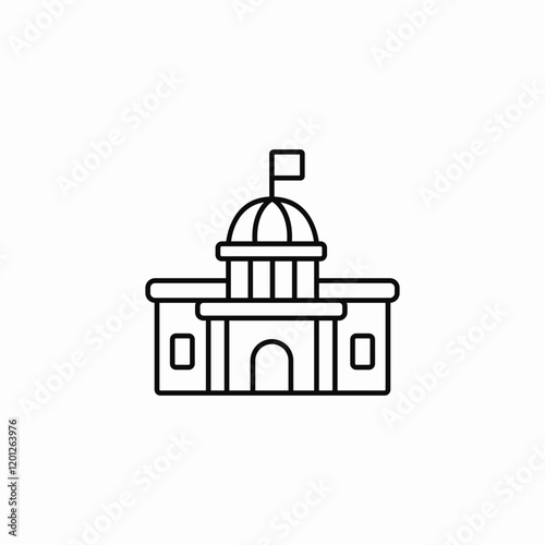 Government building official institution icon vector sign