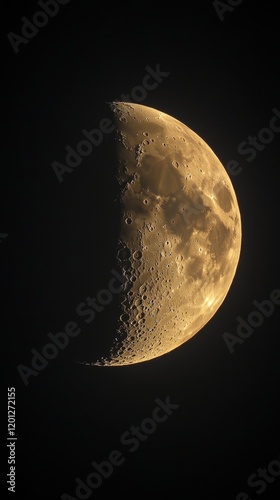 Moon phase over a lunar landscape captured in detailed black and white